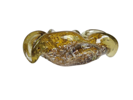 Barovier & Toso - Murano - asbak - glas - amber - zilverdeeltjes - 1950's