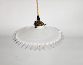 Hanglamp - Opaline - Messing  - Frankrijk - 2e kwart 20e eeuw