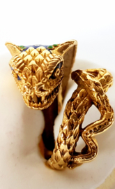 Vintage goud & emaille -  slang - ring - 18k