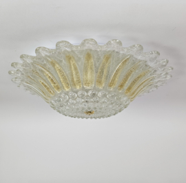 Murano - XL plafonniere - glas met ingesloten goud deeltjes - Italie - 3e kwart 20e eeuw