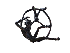 Cliniclowns - CliniClown met kind - verbronsd sculptuur - beeldje  - 2009