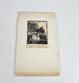 Jan Schrijvers - houtsnede - handdruk - gesigneerd - 1948