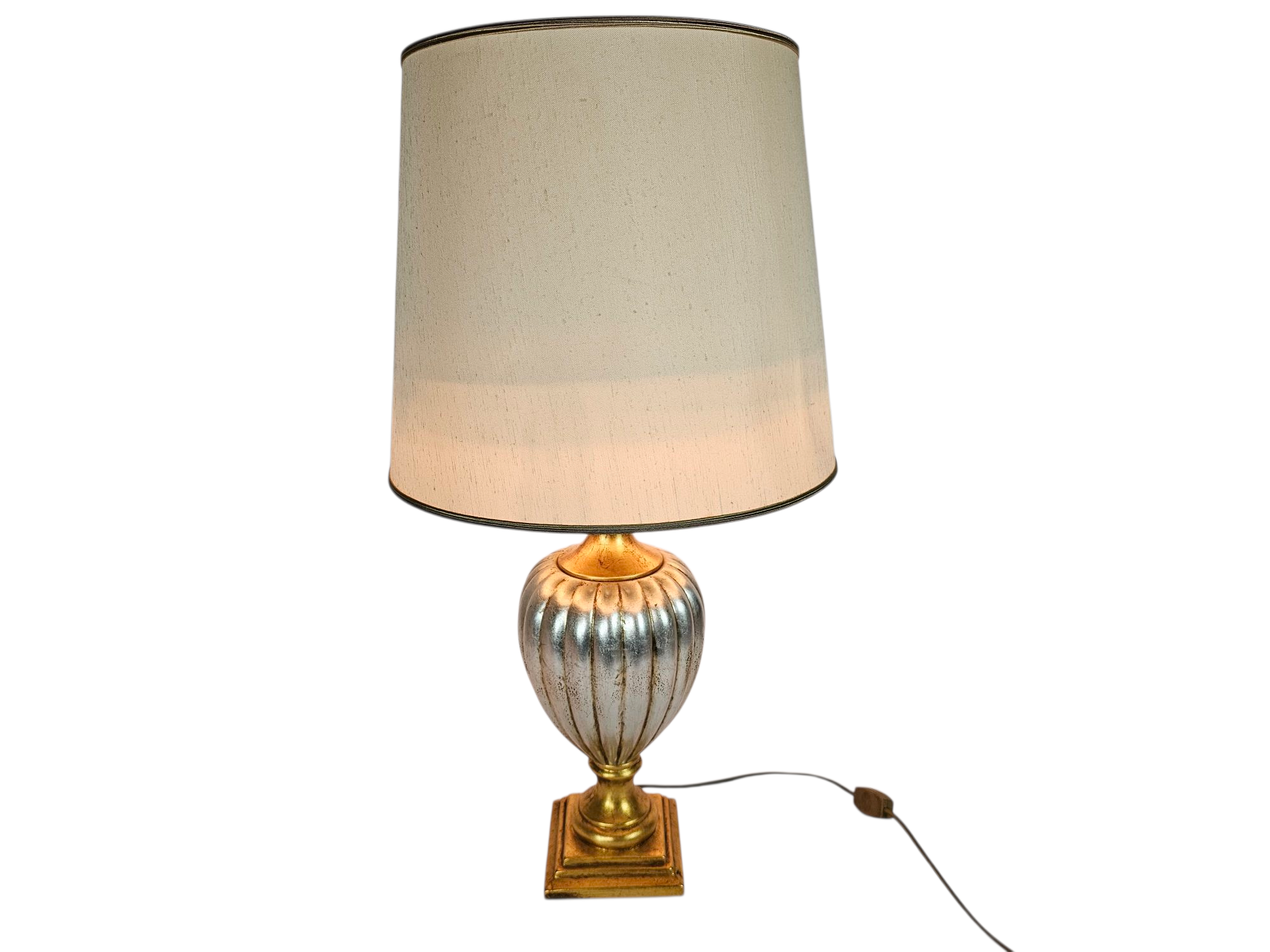Table  -  desklamp - Made in Italy - gold - silver - Hollywood Regency style - 90's