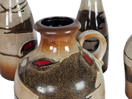 Scheurich keramik West Germany - 4 vazen - model 293-30/493-21/231-15  - Fat lava - 70's