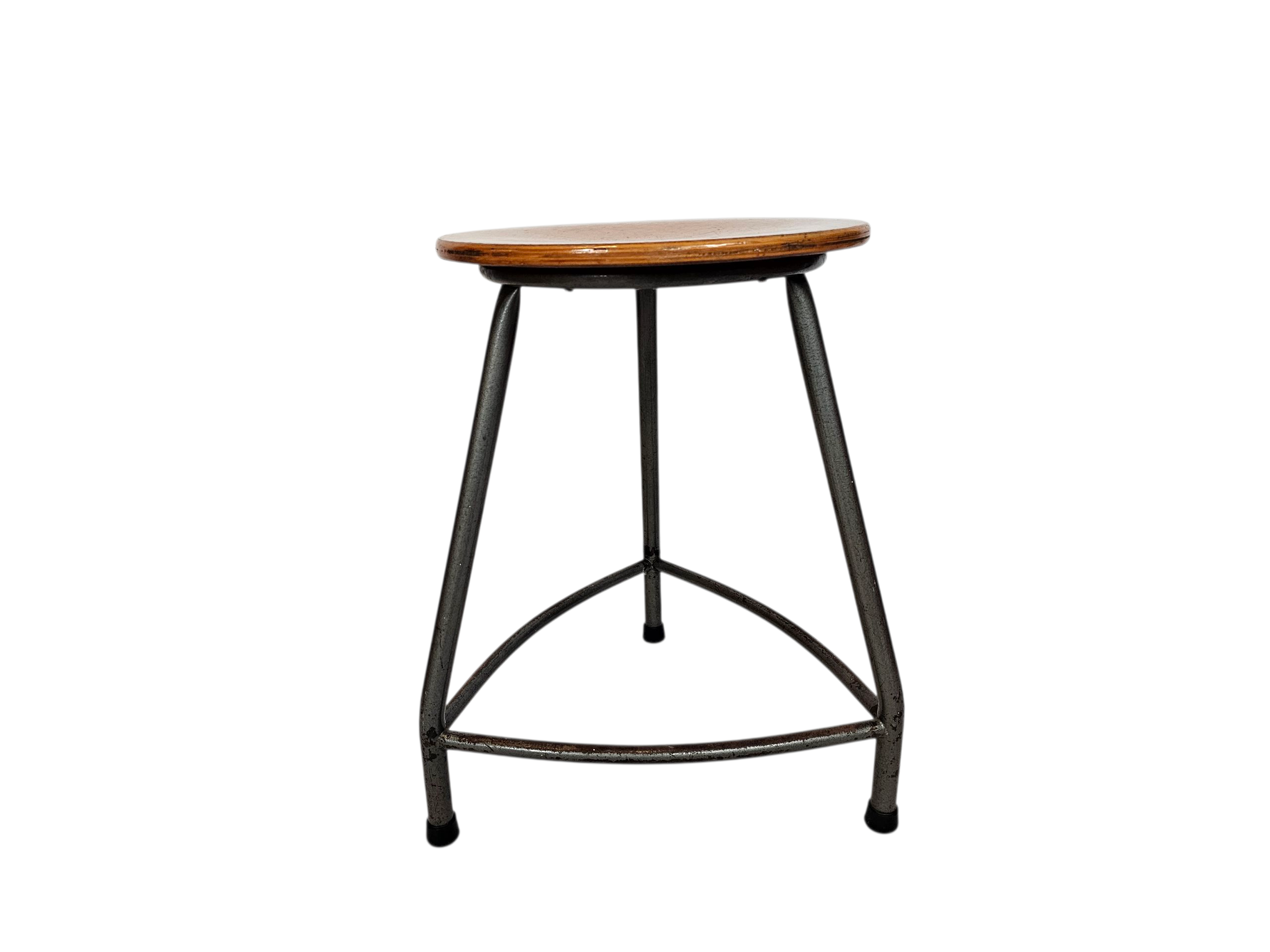 Ahrend De Cirkel - Industrieel - Krukje - Hout - Metaal - 60s