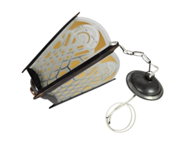 Amsterdams school stijl - lantaarn - hanglamp - glas - messing - 1930's