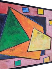 Liesbeth Tóth-de Knegt - 'Vallende luchtkastelen' - canvas op hout - gesigneerd