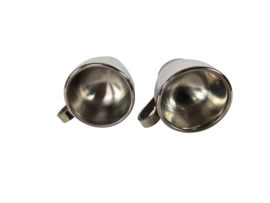 Design MEBER ITALY set (2) staal 18-10 dubbelwandige espresso kopjes met schotel