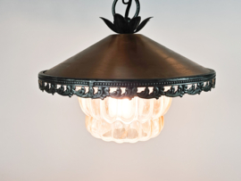 VEB Narva Leuchtenbau Lengeveld - hanglamp - koper - glas - Oost Duitsland - 70's