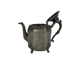 Victorian -Cartwhright & Son -  theepot - tin - gegraveerd - 19e eeuw