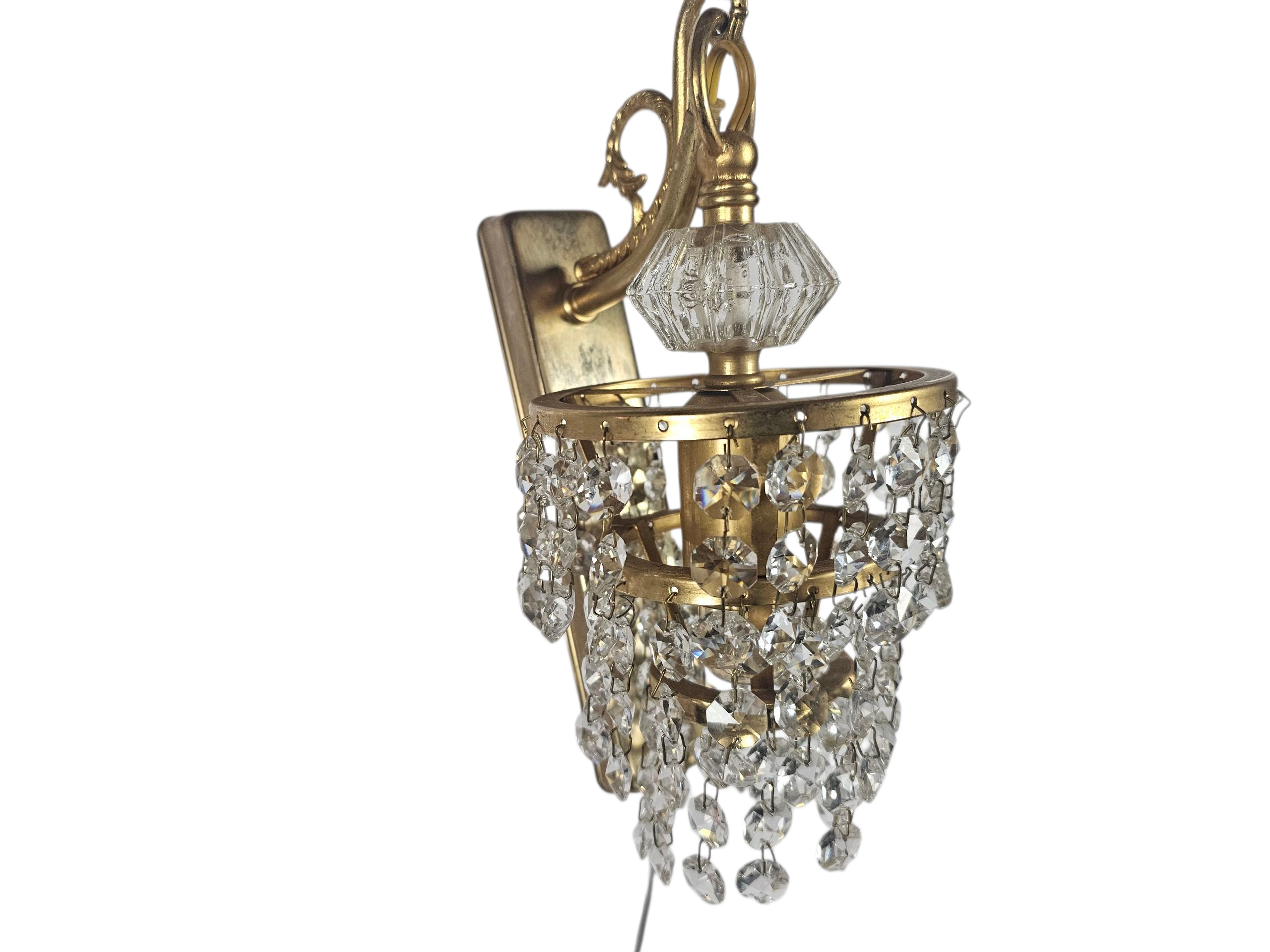 Massive - Hollywood Regency stijl - verguld - kristal - België - 70's