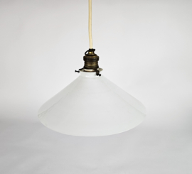 Antiek - hanglamp - opaline - koper - 2e kwart 20e eeuw