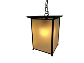 Amsterdamse school - lantaarnlamp - hanglamp - koper - glas - 1e kwart 20e eeuw