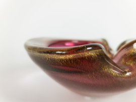 Barovier & Toso - Murano - asbak - glas - paars/roze - ingesloten gouddeeltjes - 1950's