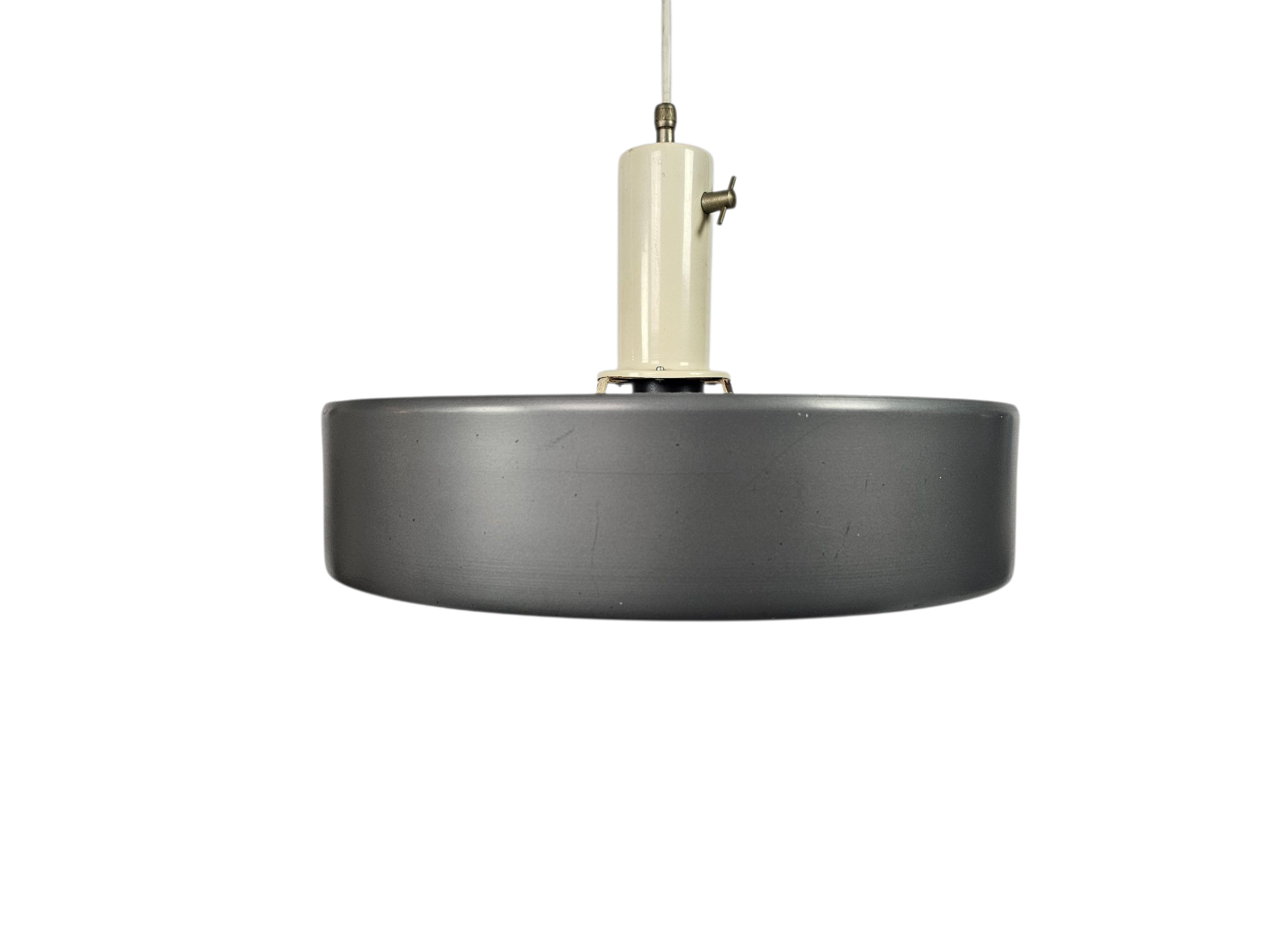 Anvia Almelo - J. Hoogervorst - "model 4017"  - Ufo hanglamp -  antraciet - Dutch design - 60's