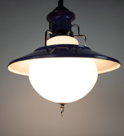 Brevettato - Space Age - hanglamp - opaalglas - metaal - Italie - 70's