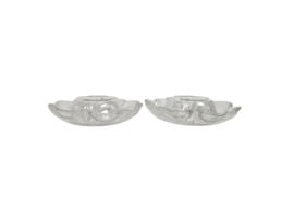 Orrefors -  'flower' - waxinelichthouders (2) - Zweden - 3e kwart 20e eeuw