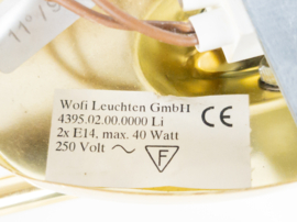 Wofi leuchten - wandlamp - goudkleurig - wandlamp met 2 kelken - 1975