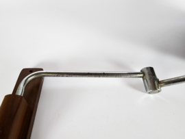 Vintage - ellebooog/knikarm wandlamp - teak - chroom - 1960's