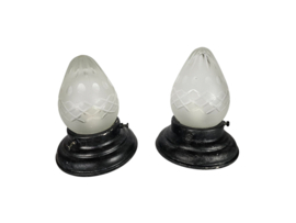 Gispen - Giso Gispen - 2 x plafonniere - geslepen glas - 2e kwart 20e eeuw