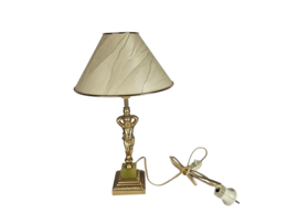 Hollywood Regency stijl - messing - verguld - onyx  - tafellamp - 60's