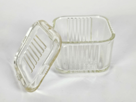 Vintage -  Hazel Atlas glas - bewaar box - geperst glas - 1950-1959