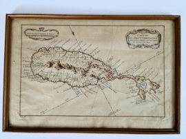 Originele kaart - "Carte de l'Isle St Christoble: Pour Servir a l'Histoire Generale des Voyages par M.B. Ing. de la Marine 1758"