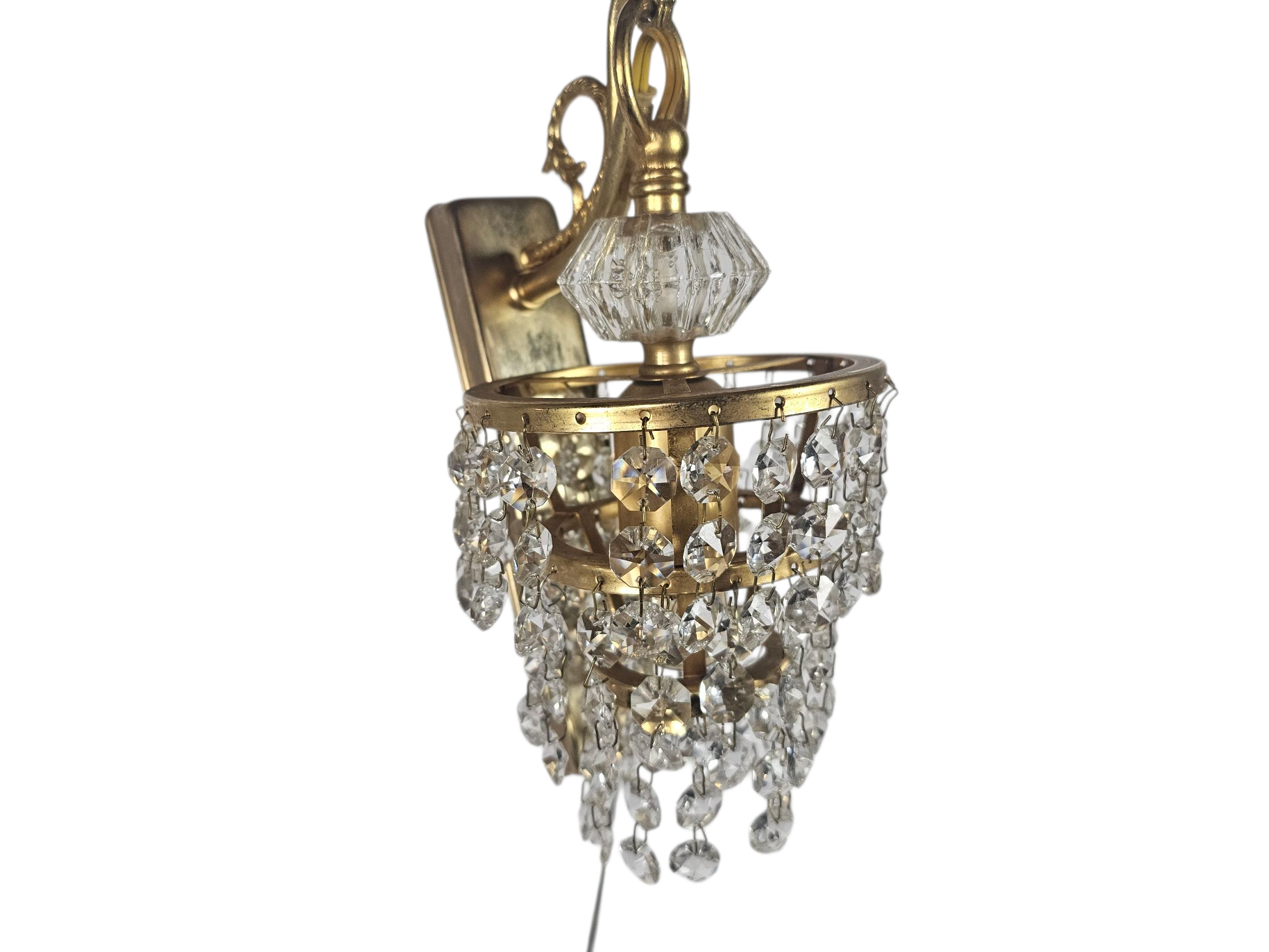 Massive - Hollywood Regency stijl - verguld - kristal - België - 70's