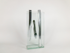 Lisa Mori voor Inn - Inn Crystal glass -  Modernist - glas - kristal - Aluminium - vaas - 90's