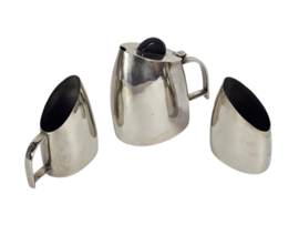 Art deco stijl - Hans Przyrembel - Bauhaus - koffie/thee set. (3) -  verzilverd messing  - bakeliet - 2e kwart 20e eeuw