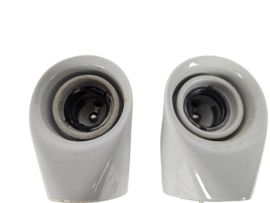 Bauhaus - Willem Wagenfeld - porselein - 2 x trekpendel wandlampjes - 50's