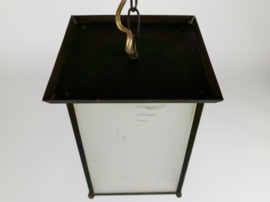 Amsterdamse school - lantaarnlamp - hanglamp - koper - glas - 1e kwart 20e eeuw