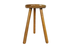 Krukje - Driepoot - Melkkrukje - Tabouret - Charlotte Perriand stijl - hout - 60's