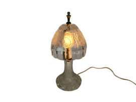 Vintage - kristal - geslepen glas - bloemmotief - tafellamp - 90's