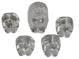 Bergdala - Glasbruk - Peter Johansson - Zweden - Paperweights (5) - kristal - 70's