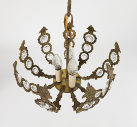 Palwa Palma & Walter stijl - Hollywood Regency stijl - messing - facet geslepen glas - hanglamp - verguld - 3e kwart 20e eeuw