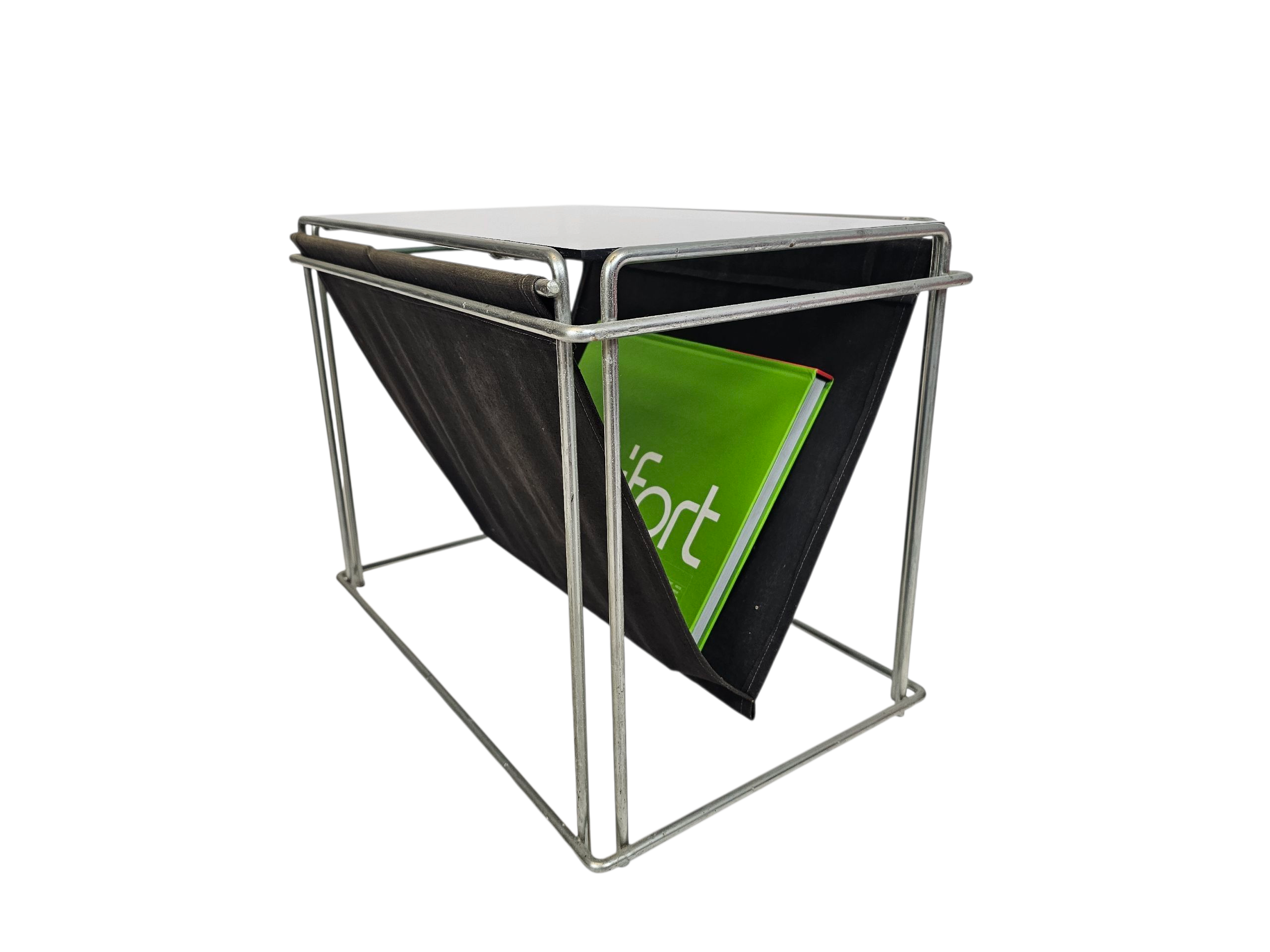 Max Sauze studio -  side table - lectuurbak - metaal -glas - 70s