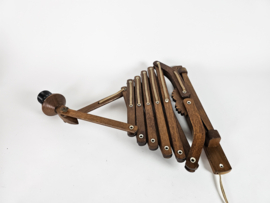 Schaarlamp | Harmonicalamp | wandlamp | vintage | eiken | Design TJW Zweers 70's |