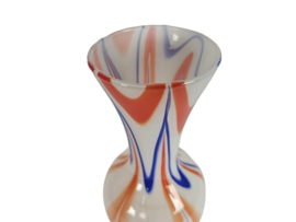 V.B. Opaline - Florence - Empoli glas - oranje/blauw/wit - Vetreria di Borgonovo - Italie - 60's