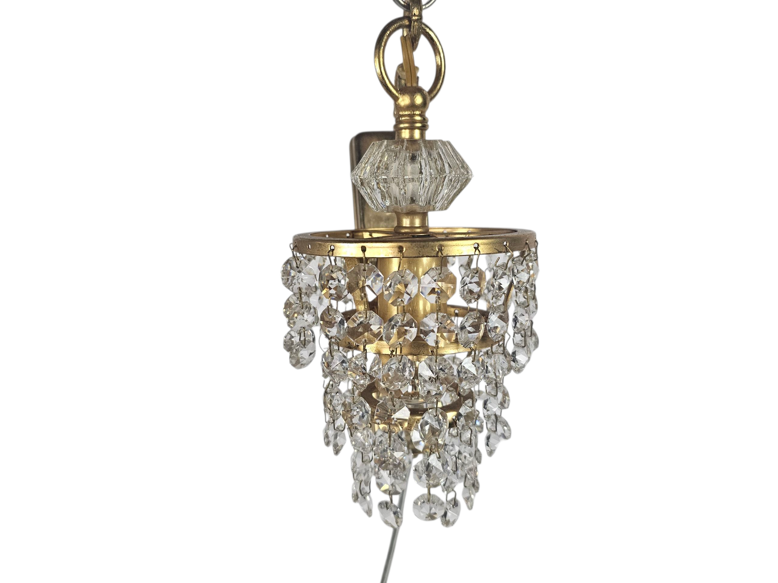 Massive - Hollywood Regency stijl - verguld - kristal - België - 70's