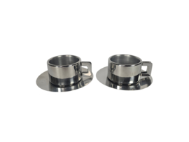 Vintage Casalinghi S.T.O. - Espresso set (2) - RVS (INOX 18/10 - dubbelwandig - Italie - 80's