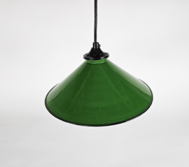 Industrieel - hanglamp - emaille - groen - 3e kwart 20e eeuw