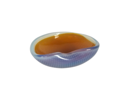 Murano Sommerso - asbak - opaline - okergeel - lichtpaars - Italie - 70's