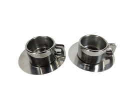 Vintage Casalinghi S.T.O. - Espresso set (2) - RVS (INOX 18/10 - dubbelwandig - Italie - 80's