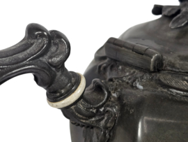 Victorian -Cartwhright & Son -  theepot - tin - gegraveerd - 19e eeuw