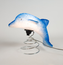 Dolfijn lamp - tafellamp - rubber - metaal - 90's