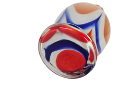 V.B. Opaline - Florence - Empoli glas - oranje/blauw/wit - Vetreria di Borgonovo - Italie - 60's