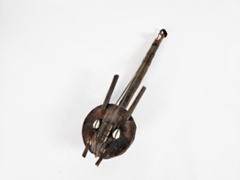 Harp Instrument - Banjo guitar - 4 snaren - Kora - West Africa -  handgemaakt - leer - 3e kwart 20e eeuw