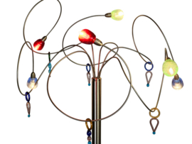 Harco Loor - Strawberry - murano -  6 lichts - dimmer - 1990's