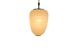 Stilnovo stijl  - attr. Bruno Chiarini - pendant - messing - opaalglas - Italie - 60's